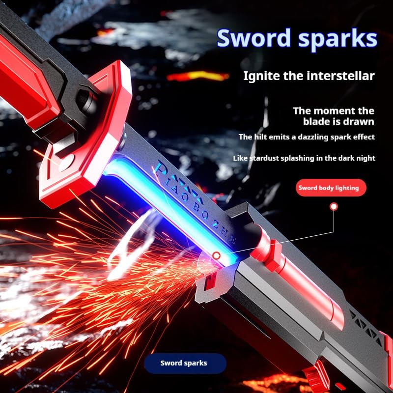Sparkblade LED Sword with Smoke & Spark Effects – 7-Color Light Katana with Sound FX | Anime Cosplay Prop