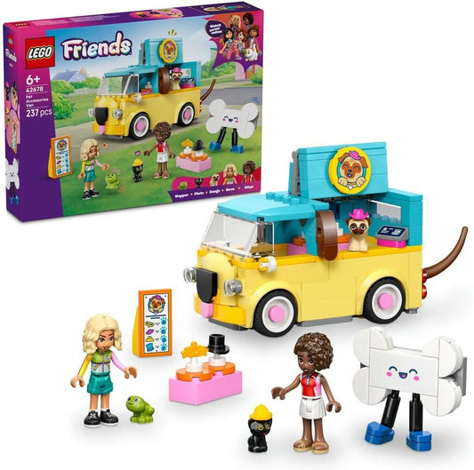 LEGO Friends 42678 Pet Accessories Van - Toy Animal Playset w/ 2 Mini Dolls, Pet Dog, Cat & Frog Figures - Birthday Gift Idea for 6+ Year Old Girls