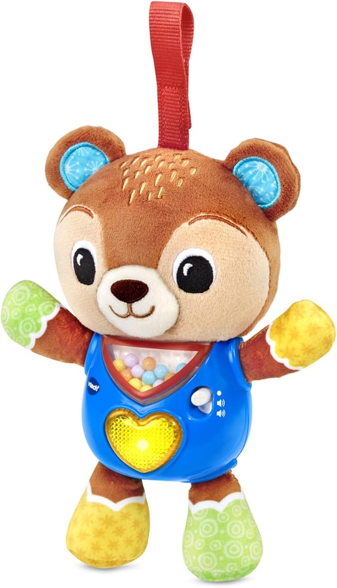 VTech Baby Cuddle and Sing Bear Stroller Crib Toy | Musical Plush Bear with Lights, Sounds & Sensory Activities