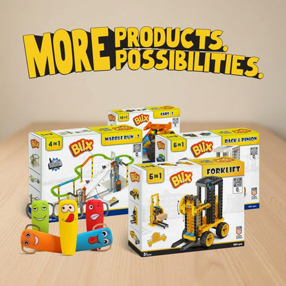 Blix Forklift Power 6-in-1 Motorised STEM Building Kit, 180+ Pieces, Ages 8+