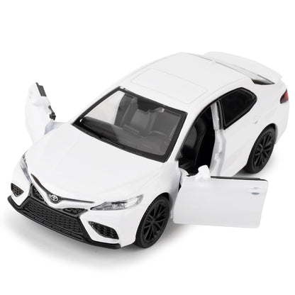 RMZ City Toyota Camry 1:32 Scale Die-Cast Model Car – Black & White Collectible Luxury Sedan with Opening Doors, Pull-Back Action,