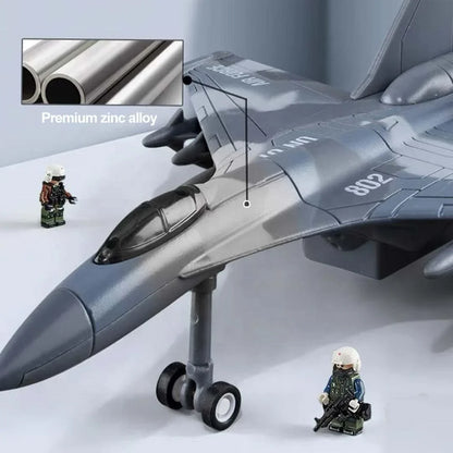 Airplane: 1:400 Scale Twin-Engine Air Superiority Jet with Light & Sound – Premium Die-Cast Collectible Plane (SU-35 Type) - Jaiman Toys