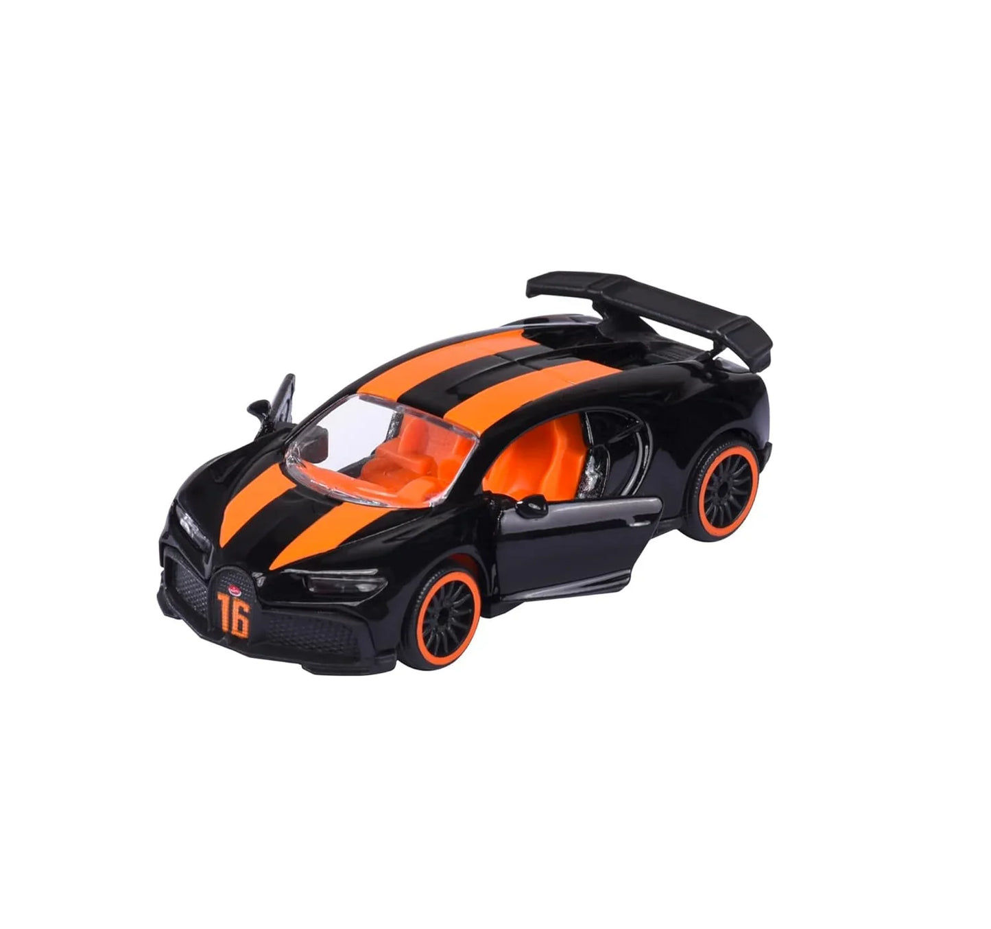 (Card Damage) Majorette Bugatti Chiron Pur Sport, Black Die-Cast Car Model-