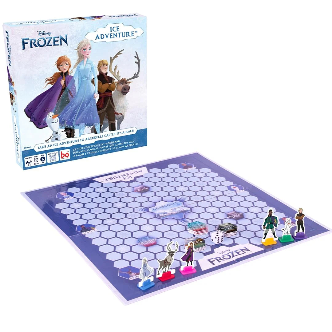 Disney Frozen Ice Adventure Board Game by BOL – Elsa, Anna, Olaf & Kristoff Family Racing Game for Kids Ages 5+ | 2–6 Players