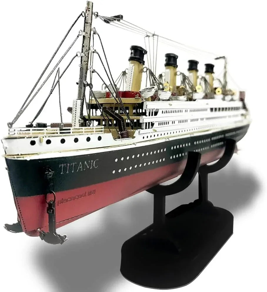 Piececool 226 Pieces Titanium Boat Model Metal 3D Puzzle 340 Stainless Steel 1:1 Collection Birthday Gift Model Kit for Adults