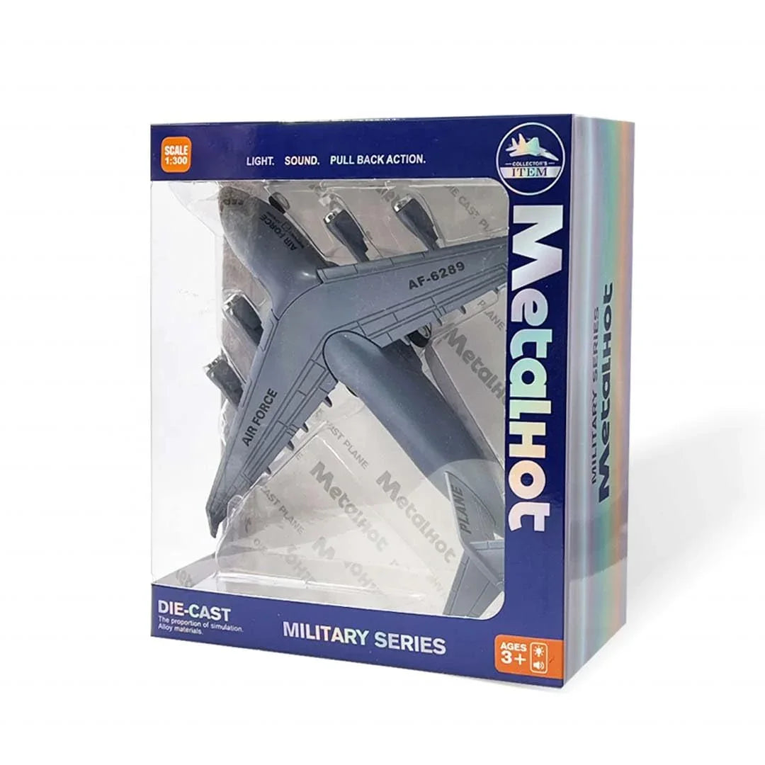 Airplane 1:300 Scale Heavy-Duty Military Cargo Aircraft Model – Die-Cast Transport Jet Collectible (C17 Type) - Jaiman Toys