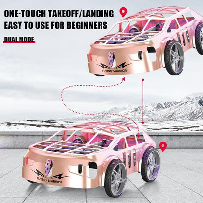 2-in-1 Air-Ground Dual-Mode Remote Control Flying Car, 2.4G RC Drone Car with Colorful LED Lights, 2 Batteries Electric Mini RC Racing Cars