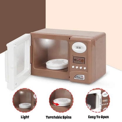 Pablo Honey Mini Iron, Microwave, Oven & Sewing Machine Household Play Set (Brown) - Jaiman Toys