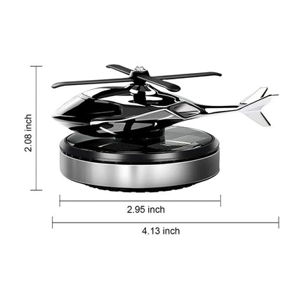 Solar Car Air Freshener – Creative Helicopter Design Aromatherapy Perfume Diffuser for Car Dashboard (Silver)
