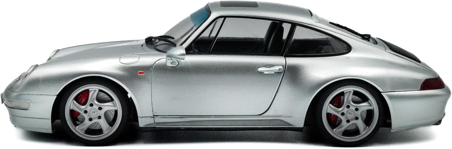 Solido 1:18 Porsche 911 (993) 4S Die-Cast Model Car – Silver Collector Scale Classic Sports Car