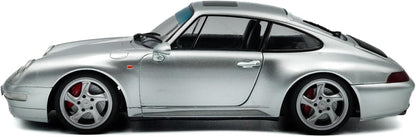 Solido 1:18 Porsche 911 (993) 4S Die-Cast Model Car – Silver Collector Scale Classic Sports Car