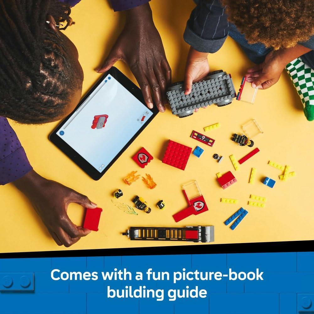 LEGO City - 60463 Fire Engine with Ladder Toy for Toddlers - Vehicle Set with a Truck and 2 Firefighter Minifigures for 4+ Year Old Boys & Girls - Educational Gifts for Preschool Kids