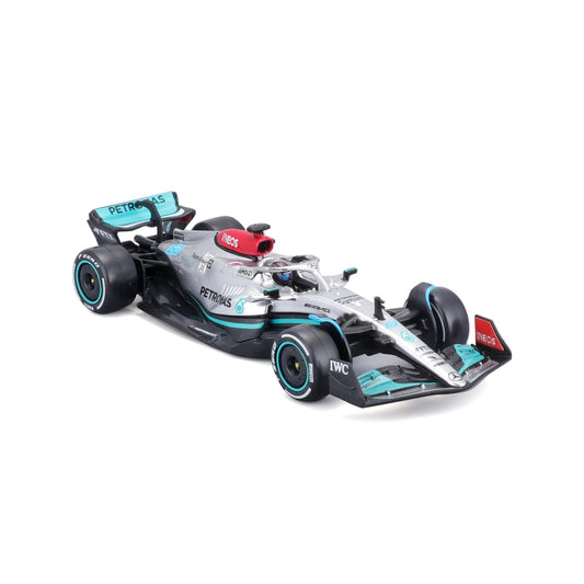 Bburago 1:43 Mercedes W13 #63 George Russell 2022 – Diecast F1 Model (Silver)