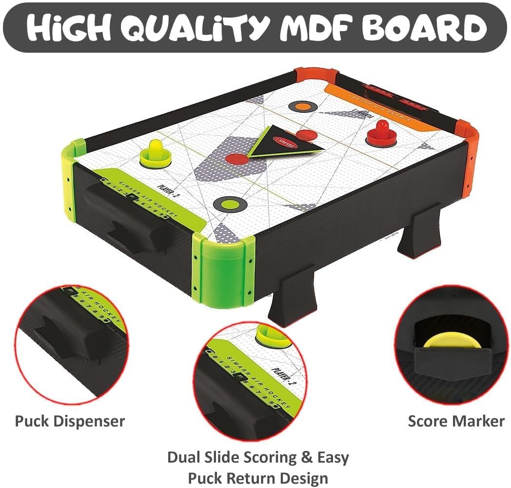Simarr Mega Air Hockey Table Game – Large Tabletop Air Hockey Board with Pushers & Pucks | Indoor Family Game for Kids & Adults