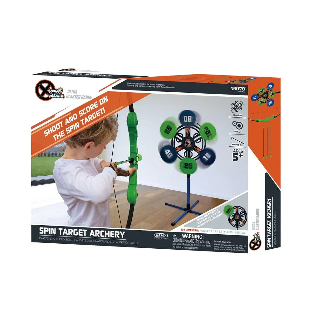 Innov8 Spin Target Archery Set, Indoor & Outdoor Shooting Game with Spinning Target, Ages 5+, Green - Jaiman Toys