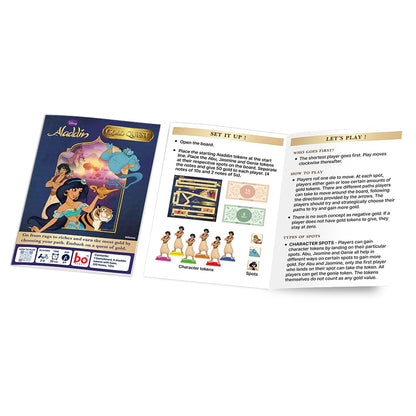 BO Games Disney Aladdin Gold Quest Board Game – 2–6 Players, Ages 6+