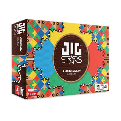 Funskool JigStars Unique Jigsaw Puzzle Speed Game for Kids 6+ | 2–4 Players | Fast-Paced Family Puzzle & Strategy Game