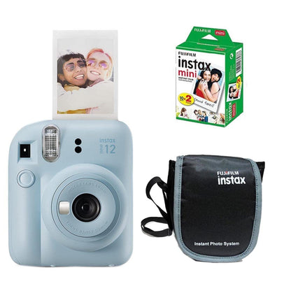 Fujifilm Instax Mini 12 Instant Camera + 20 Shots Films + Carrying Case (Pastel Blue, Mini 12)