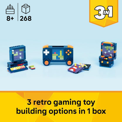 LEGO - 31380 Creator 3in1 Retro Gaming Console - Transforms into an Arcade Machine or Computer w/Keyboard & Mouse - Gamer Gift Idea for 8+ Year Old Boys & Girls