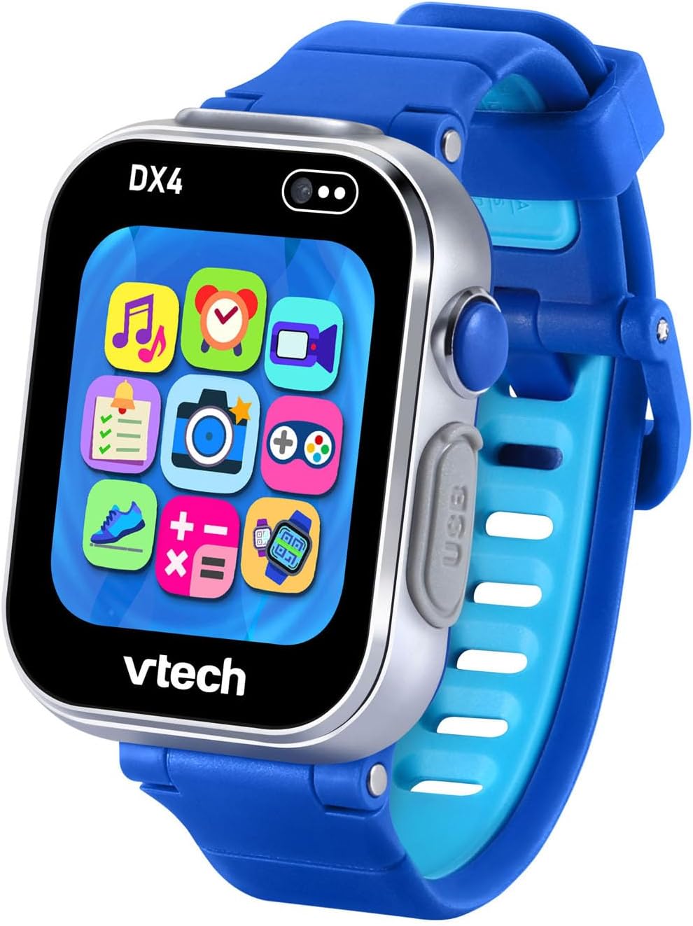 VTech KidiZoom Smartwatch DX4, Blue | Kids Smart Watch with Dual Cameras, Games, Music Player, Activity Tracker, Photo & Video Recorder | Educational Smartwatch