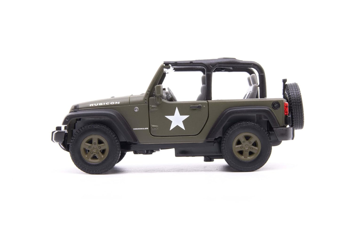 Welly 1:38 Jeep Wrangler Rubicon Military Green Die-Cast Model | Armor Squad Collectible