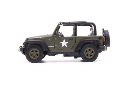 Welly 1:38 Jeep Wrangler Rubicon Military Green Die-Cast Model | Armor Squad Collectible