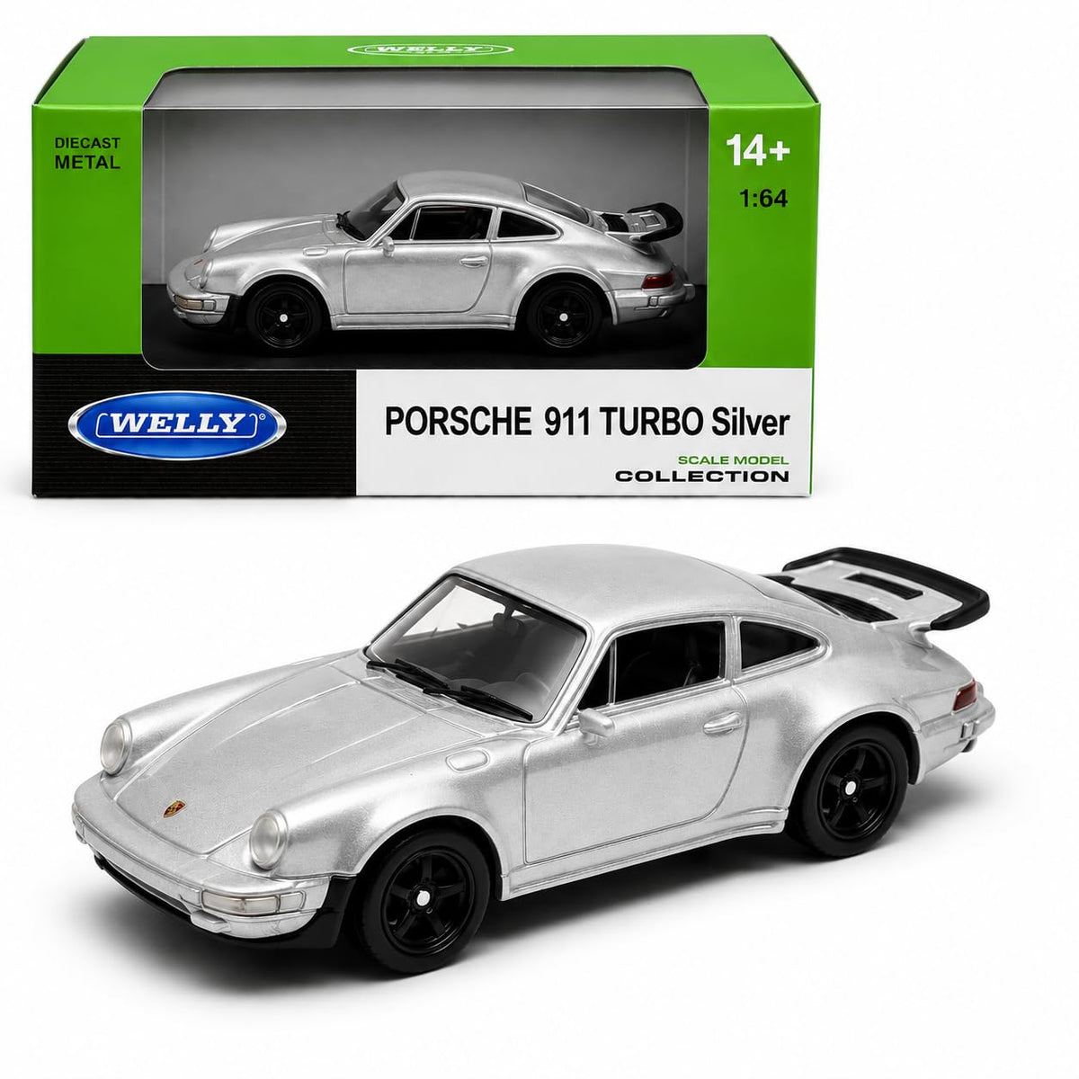Welly 1:64 Porsche 911 Turbo Silver