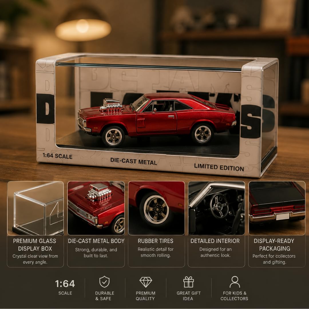 DC JAMS Limited Edition Diecast Car 1:64 Scale | Full Metal Body Muscle Car Replica