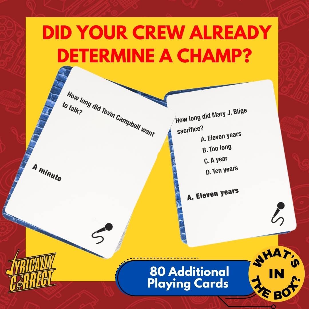 Lyrically Correct 90s R&B Expansion Pack | Music Card Game Expansion for Fans of 90s Rhythm & Blues | Party Game Add-On