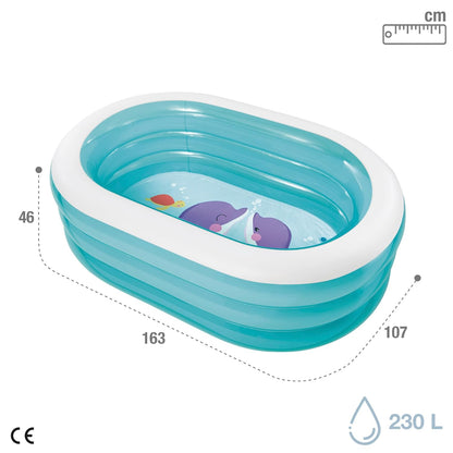 Intex 57482 Inflatable Family Swimming Pool 64" x 42" x 18" – Kids Outdoor Garden Rectangular Pool for Summer Water Fun