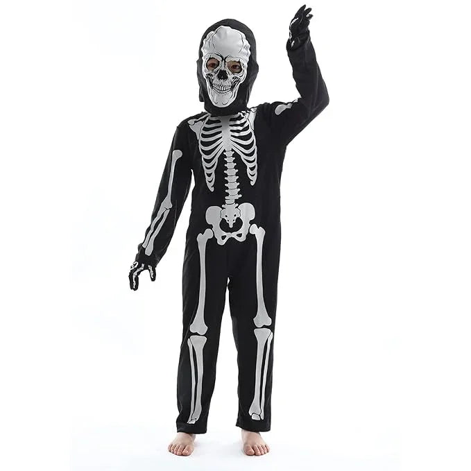 Men’s Skeleton Halloween Costume Jumpsuit – Scary Cosplay Outfit