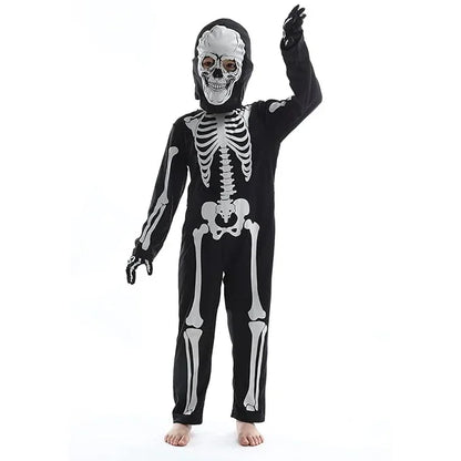 Men’s Skeleton Halloween Costume Jumpsuit – Scary Cosplay Outfit