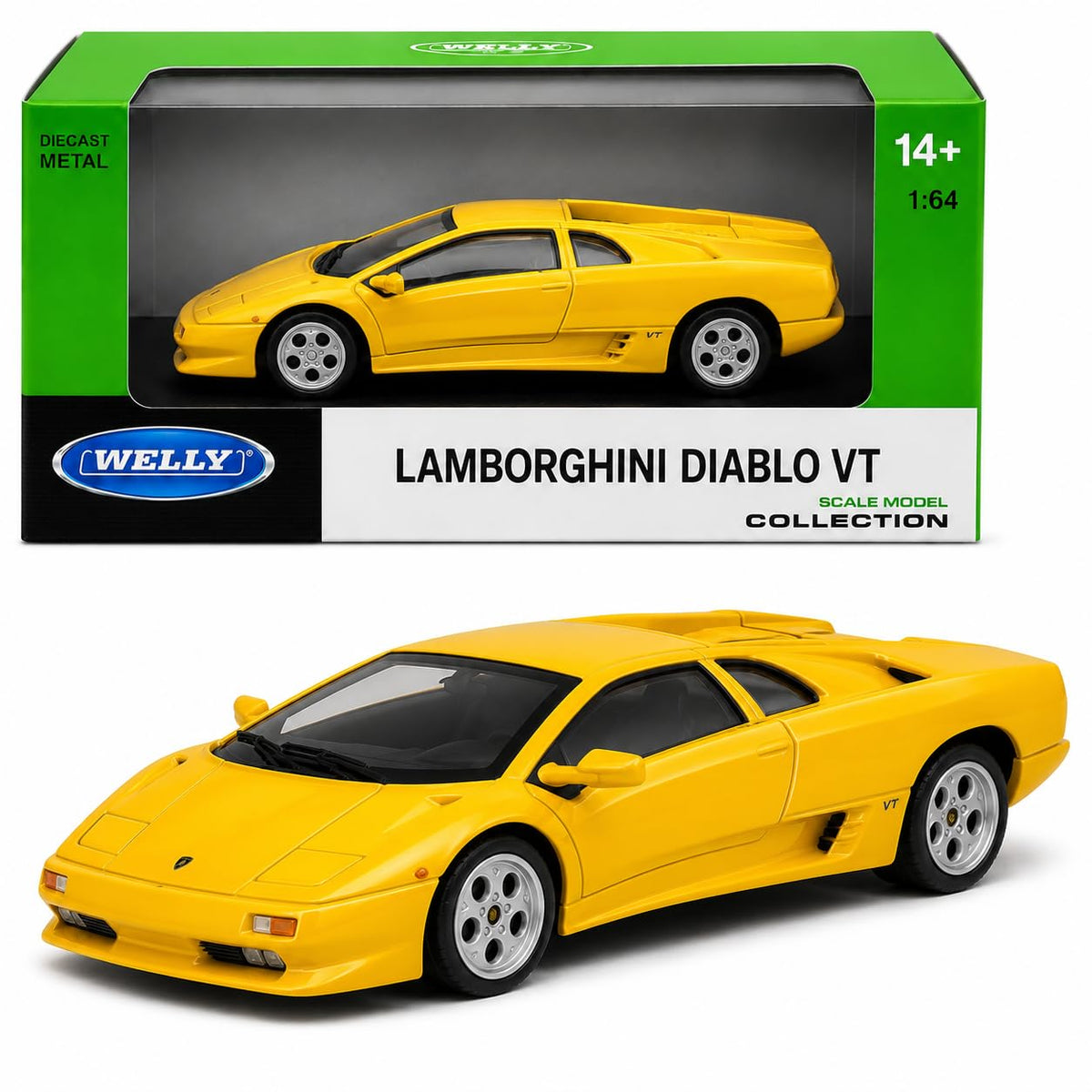 Welly 1:64 Lamborghini Diablo Yellow