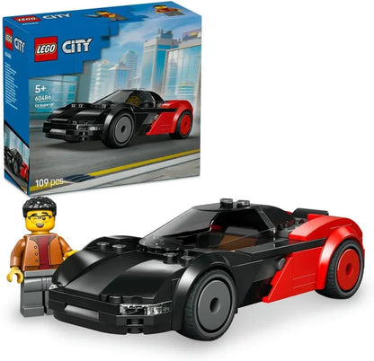 LEGO City 60486 EV Supercar Toy - Race Car Model Kit w/a Driver Minifigure - Fine Motor Skills Building Set - Small Birthday Gift Idea for 5+ Year Old Boys