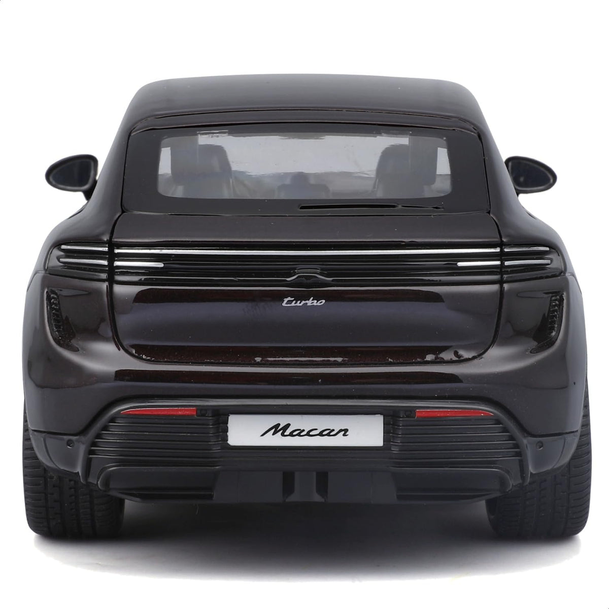 Bburago 1:24 Black Porsche Macan Turbo Electric Die-Cast Metal Scale Model Car | Detailed Collectible Luxury Electric SUV Model for Porsche Fans & Car Collectors