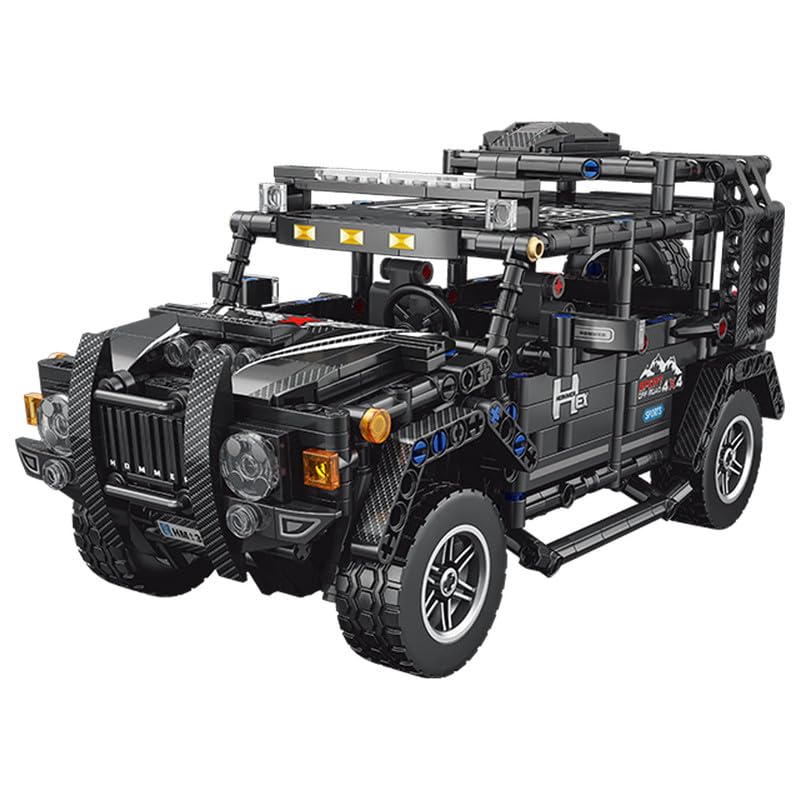 ThinkerPlace 1:14 DIY Blocks Pull-Back Jeep | Buildable STEM Construction Off-Road Toy Car for Kids 8+