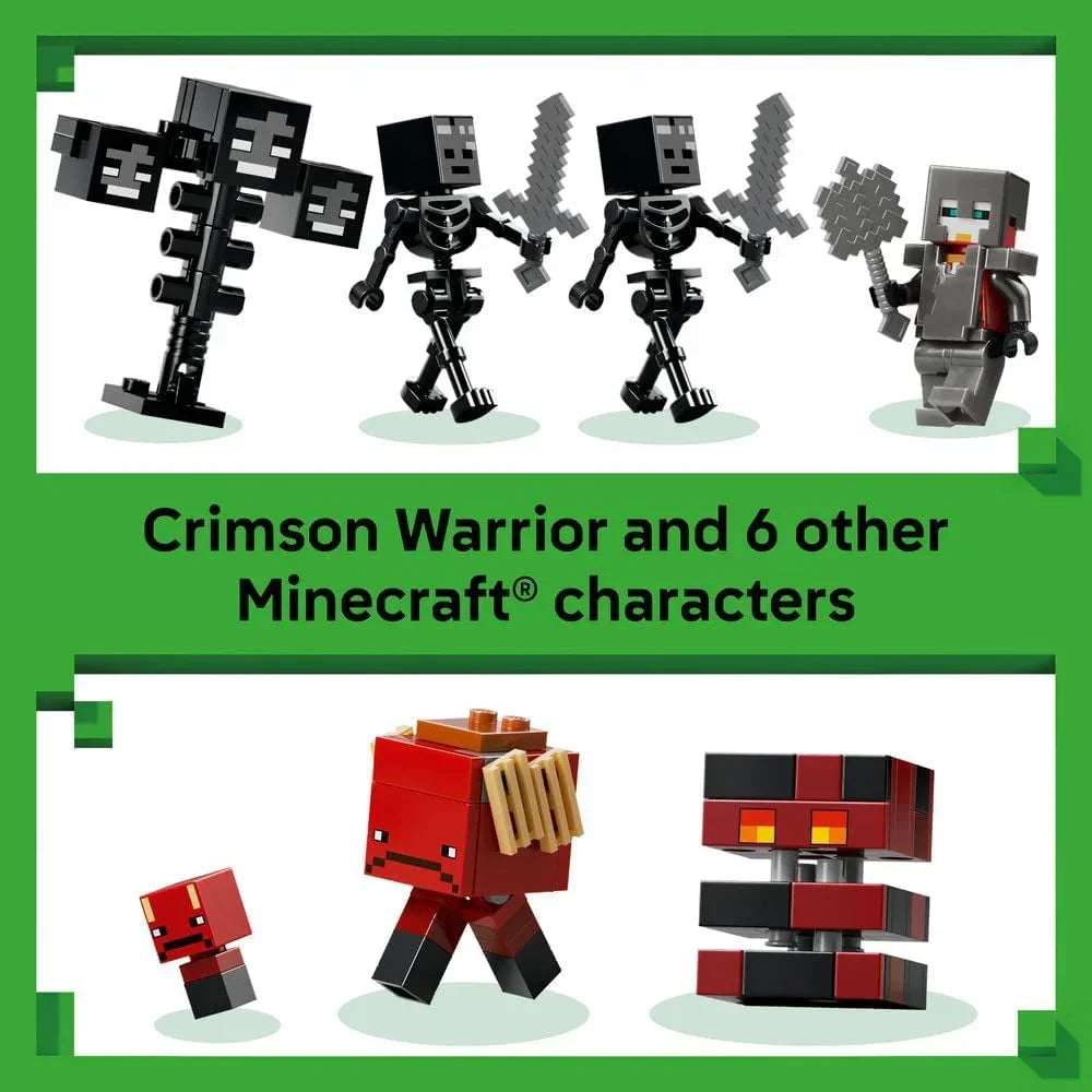 LEGO Minecraft 21590 Wither Battle - Interactive Toy with Crimson Warrior, Strider, Magma Cube & 2 Wither Skeleton Mob Figures - Gamer Gift for 8+ Year Old Boys & Girls