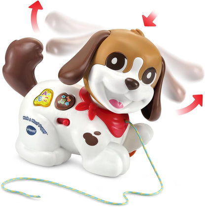 VTech Walk and Woof Puppy | Interactive Pull-Along Learning Puppy with Barking Sounds, Music, Letters & Early Learning for Toddlers