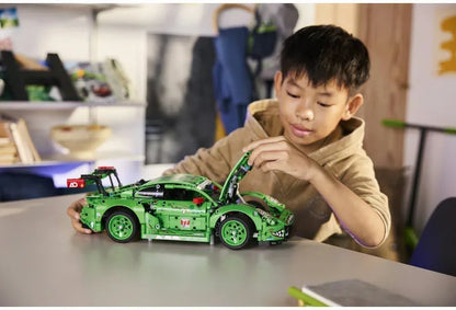 LEGO Technic 42224 Porsche 911 GT3 R REXY AO Racing Car Toy - Model Kit w/ 6-Cylinder Engine, Rear-Wheel Drive and Dinosaur Design - Gift for 11+ Year Old Boys & Motorsport Fans