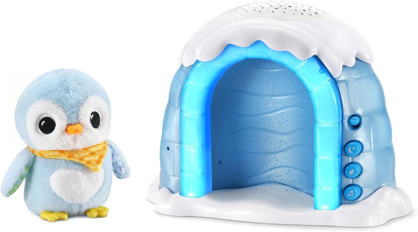 VTech Baby Soothing Starlight Igloo | Plush Penguin Sleep Aid with Night Light, Lullabies, Nature Sounds & Star Projection