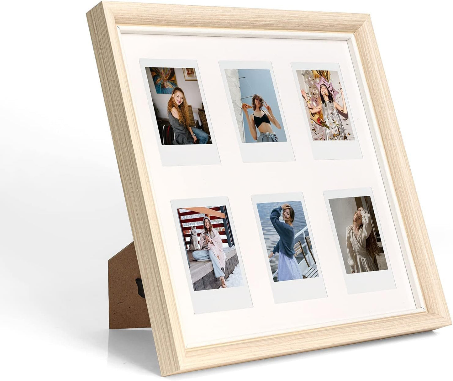 Fujifilm Instax Camera Accessories - Wooden Photo Frame 6 Inch with Six Photo Frame, Scratch Resistant Wooden Photo Frames, For Tabletop Display, Wall Mount... 1 Piece