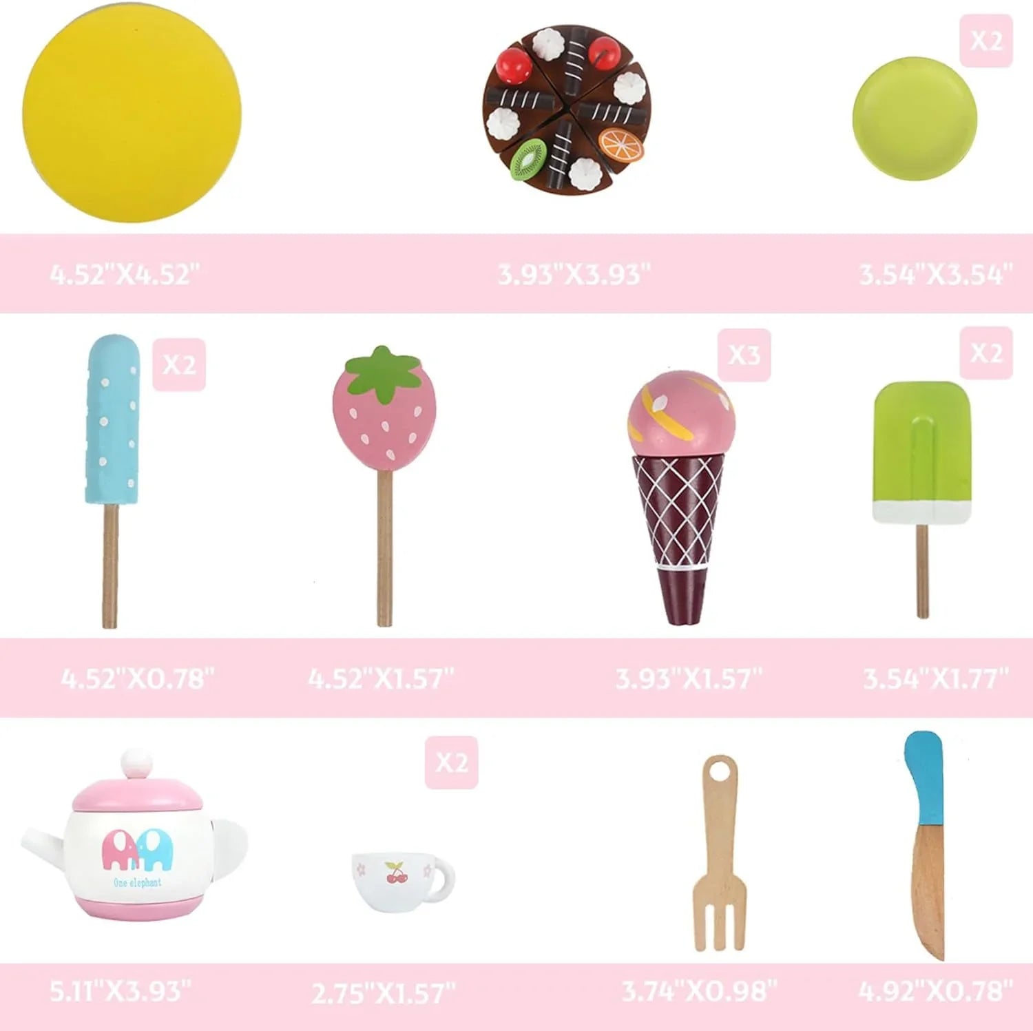 Sweet Treats Wooden Ice Cream & Tea Trolley – Pretend Play Cart for Kids - Jaiman Toys