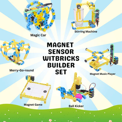 Witblox Magnobots Sensor Kit | 6-in-1 STEM Toy for Kids 8+ | 134 WitBricks & Magnetic Builds