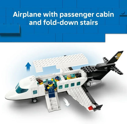 LEGO 60502 City Airport with Airplane Toy - Miniature Model Kit w/Terminal, Plane, Tug Car, Bridge, 9 Minifigures & Accessories - Birthday Gift Idea for 8+ Year Old Boys