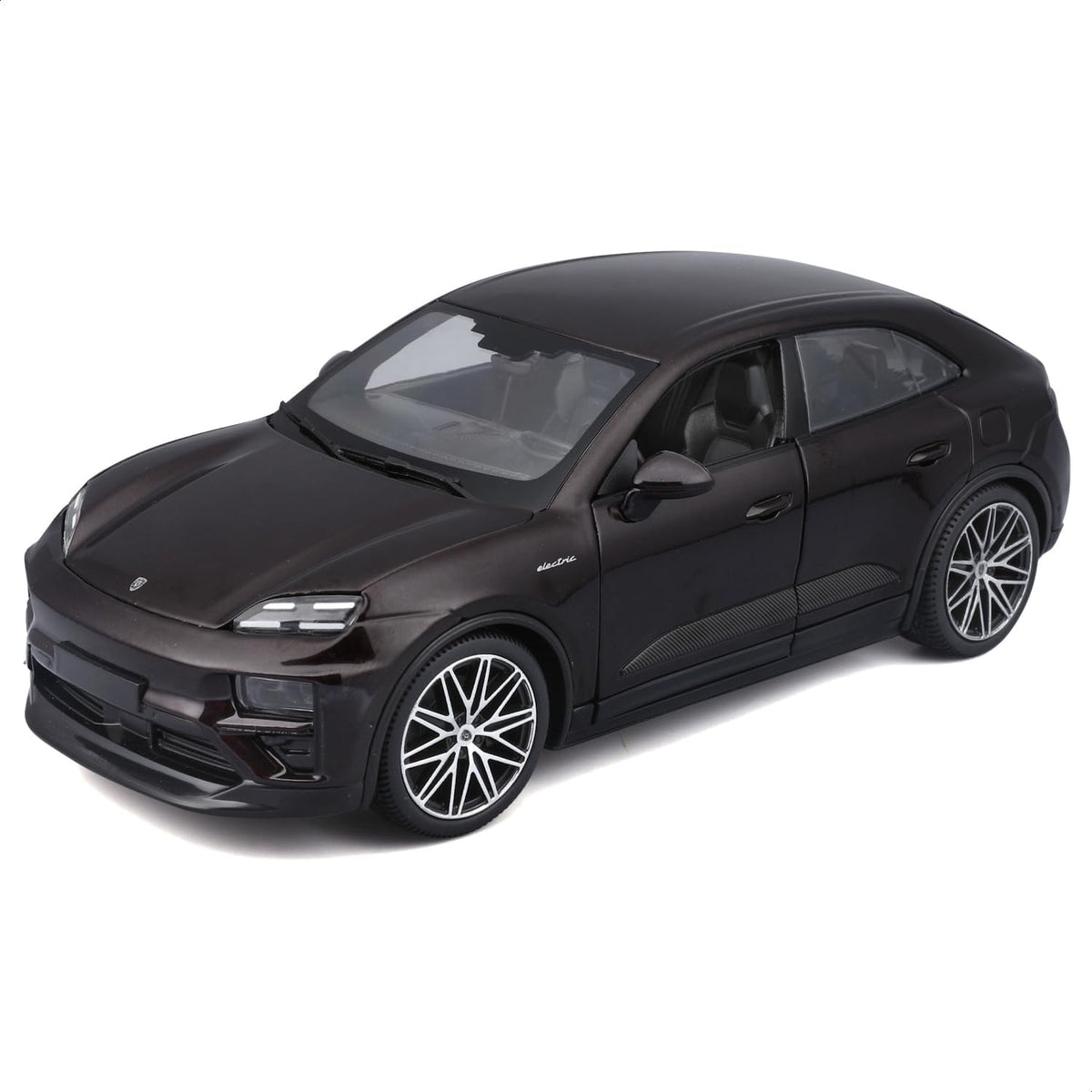Bburago 1:24 Black Porsche Macan Turbo Electric Die-Cast Metal Scale Model Car | Detailed Collectible Luxury Electric SUV Model for Porsche Fans & Car Collectors