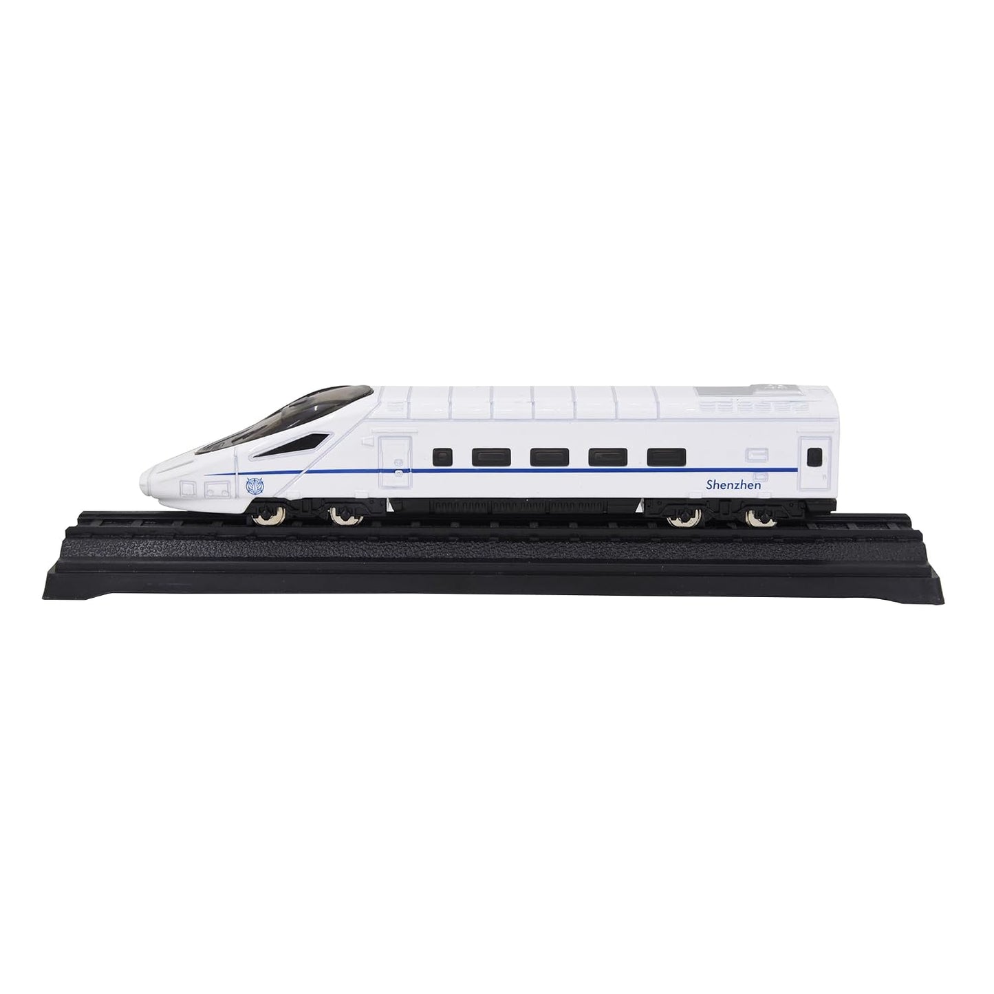 Shenzhen High-Speed Bullet Toy Train | Die-Cast Metal Railway Train with Display Base | White Train Toy for Kids & Collectors
