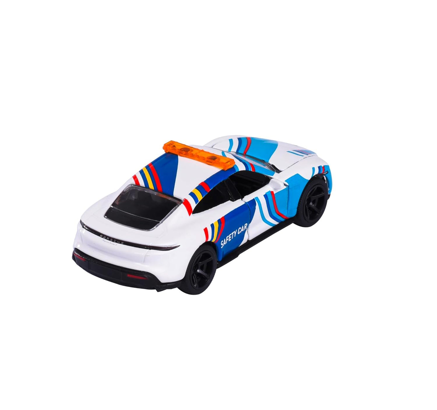 Majorette Porsche Taycan Turbo S Safety Car Diecast Model – 1:64 Scale Electric Sports Car with Moving Parts