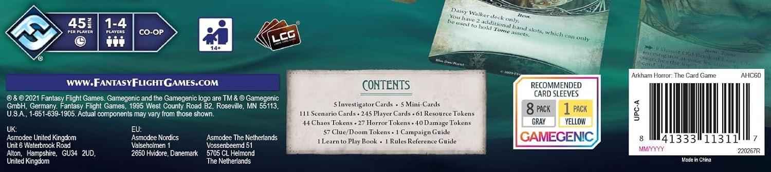 Arkham Horror: The Card Game – Revised Core Set | Horror, Mystery & Cooperative Gameplay | 1–4 Players | Ages 14+ | 1–2 Hour Playtime - Jaiman Toys