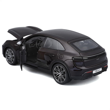 Bburago 1:24 Black Porsche Macan Turbo Electric Die-Cast Metal Scale Model Car | Detailed Collectible Luxury Electric SUV Model for Porsche Fans & Car Collectors