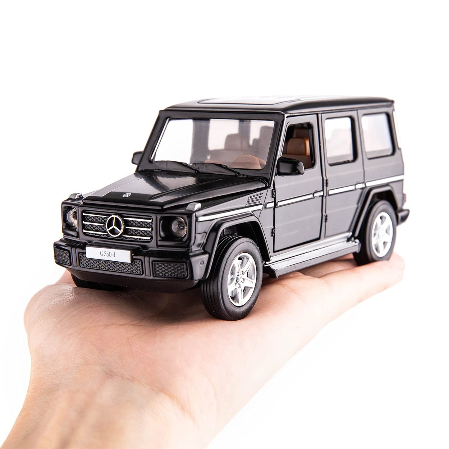 MSZ 1:32 Mercedes-Benz G 350 d Die-Cast Model Car – Black| Pull Back, Openable Doors, Light & Sound (68436)
